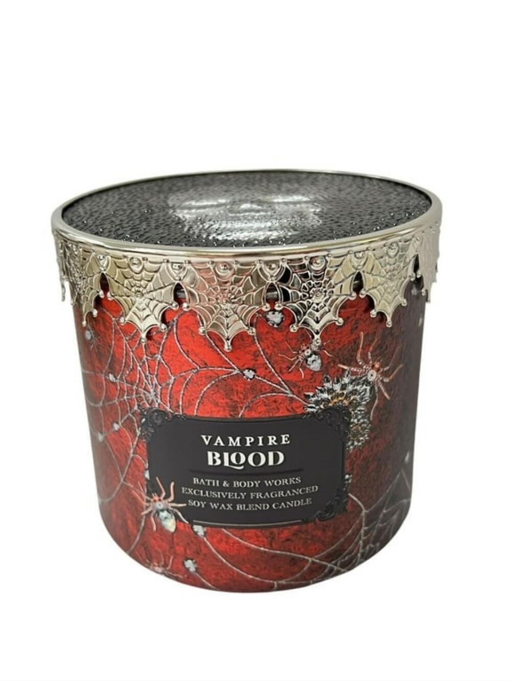 Bath & Body Works Vampire Blood Candle w/ Decorative Silver Skull Lid 2024 - NEW